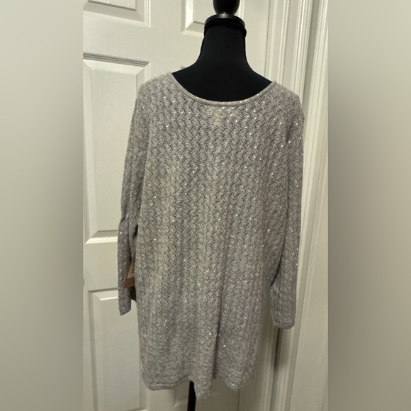 Coldwater Creek Silver Sequin Sweater - Picture 5 of 10